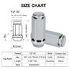 MuHize 1/2-20 Long Lug Nuts - 20PC Chrome Bulge Acorn Wheel Nuts 1.89" Tall view 2