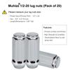 MuHize 1/2-20 Long Lug Nuts - 20PC Chrome Bulge Acorn Wheel Nuts 1.89" Tall view 3