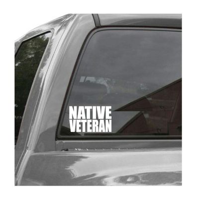 Edward & Co Sticker Native Veteran Decal United States Army Military for Car Truck Window Laptop Bumper US Flag 2.25 x 5.0 in (Blue)
