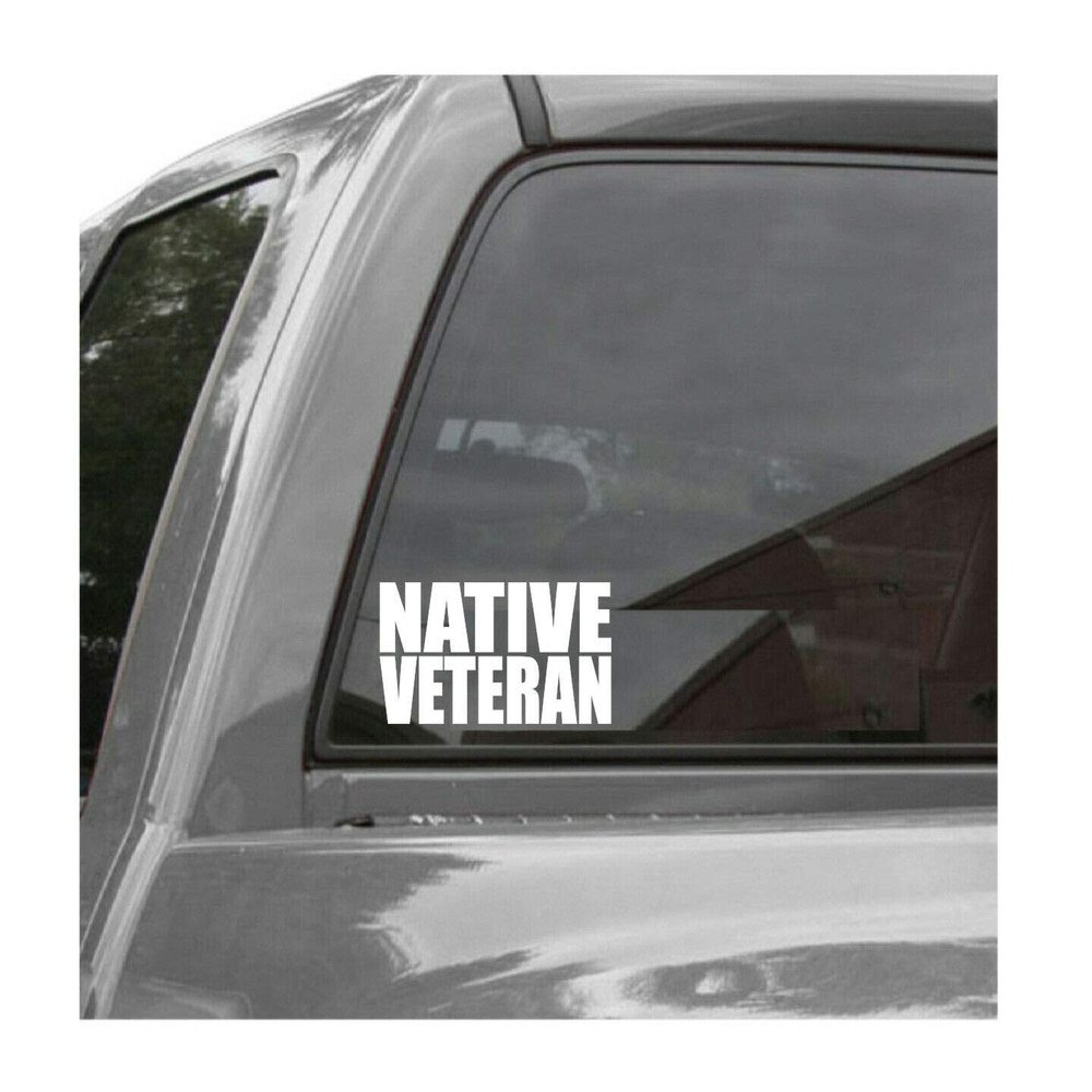 Edward & Co Sticker Native Veteran Decal United States Army Military for Car Truck Window Laptop Bumper US Flag 2.25 x 5.0 in (Blue)
