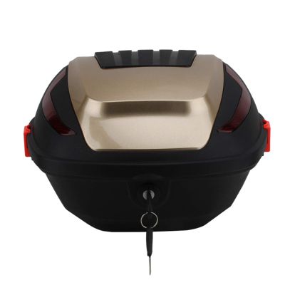 ZXCASDF Motorcycle Trunk Motorcycle Tour Tail Box Top Lock Storage Carrier Case Portable Trunk Lid Organizer Storage Bag Motorcycle Tour Tail Box,Champagne Gold
