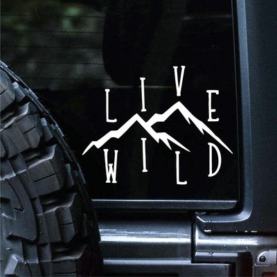 Sunset Graphics & Decals Live Wild Wanderlust Decal Vinyl Car Sticker | Cars Trucks Vans Walls Laptop | White | 5.5 Inches | SGD000144
