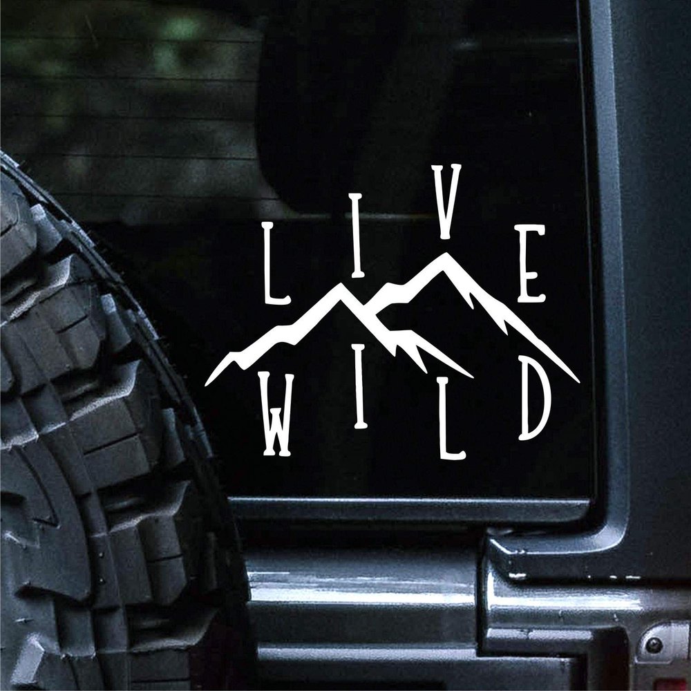 Sunset Graphics & Decals Live Wild Wanderlust Decal Vinyl Car Sticker | Cars Trucks Vans Walls Laptop | White | 5.5 Inches | SGD000144