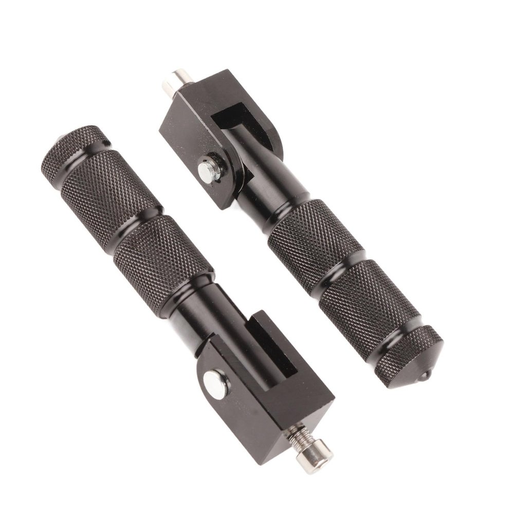 Motorcycle Pedal, 8MM 90 Degree Folding Support Rod Aluminum Motorcycle Foot Peg Universal Motorbike Footrest With Mounting Screws Motorcycle Accessories for Motorcycle (Black)