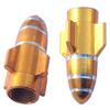 MotorToGo Motorcycle Tire Wheel Valve Stem Caps,2pcs Aluminum Orange Gold Rocket Tire Wheel Valve Dust Cap Cover Compatible for Suzuki VS 800 Intruder view 1