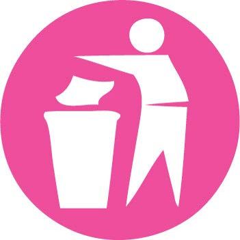 Decaltor Trash Disposal Circle Vinyl Decal, Pink, 5 in, Car Window Sticker
