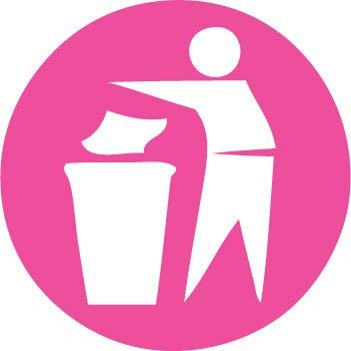 Decaltor Trash Disposal Circle Vinyl Decal, Pink, 5 in, Car Window Sticker