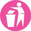 Decaltor Trash Disposal Circle Vinyl Decal, Pink, 5 in, Car Window Sticker view 1