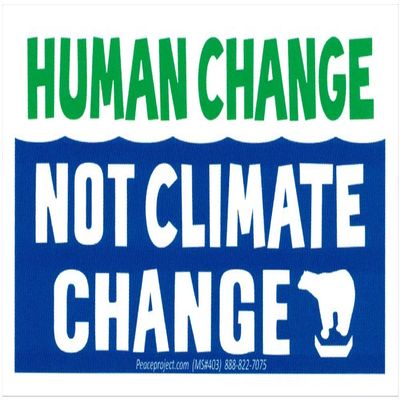 Human Change Not Climate Change - Environmental Small Magnetic Bumper Sticker/Decal Magnet 4.75-by-2.25 Inches