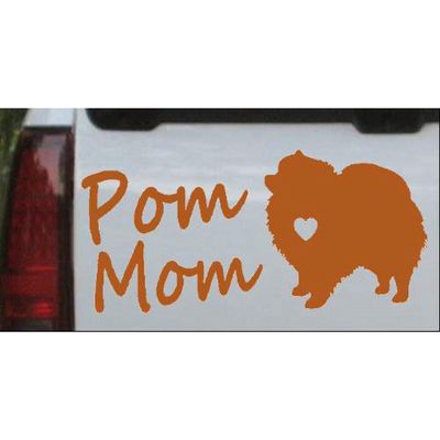 Bluegrass Decals Pomeranian Pom Mom Dog Vinyl Decal Sticker (Orange, 8 inches )