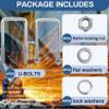 4 Sets 304 Stainless Steel Square U Bolt,U Bolts 3 inch Wide,1/2" D x 3-1/16" W x 4-5/16"L U-Bolts for Boat Trailer with Nuts and Washers, for Automobiles Trailer, Ski Boat view 3