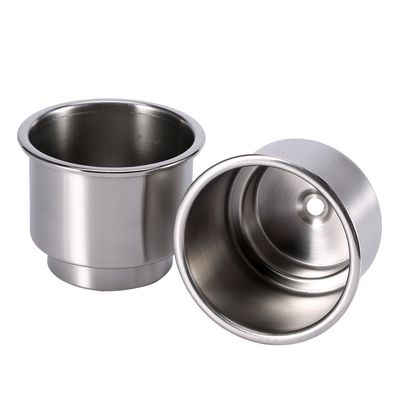 Stainless Steel Car Cup Holder, mugghllare bt Boat Cup Holder Insert, 2pcs Holder Inserts, RV Cup Holder Replacement, Boating Beverage Holder, boat cup lder for Marine Boat with Drain Port