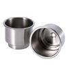 Stainless Steel Car Cup Holder, mugghllare bt Boat Cup Holder Insert, 2pcs Holder Inserts, RV Cup Holder Replacement, Boating Beverage Holder, boat cup lder for Marine Boat with Drain Port view 1