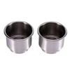 Stainless Steel Car Cup Holder, mugghllare bt Boat Cup Holder Insert, 2pcs Holder Inserts, RV Cup Holder Replacement, Boating Beverage Holder, boat cup lder for Marine Boat with Drain Port view 2