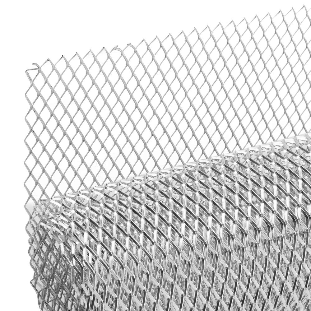 AggAuto Universal 40"x13" Car Grill Mesh - Aluminum Alloy Automotive Grille Insert Bumper Rhombic Hole 6x12mm, One of the Most Multifunctional Shape Grids Silver