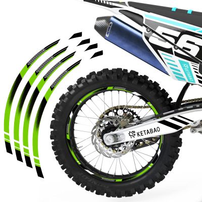 KETABAO MX Bike Rim Tape A01 Decals Stickers Protector 21 18 inch Compatible with XT 250 XT250 SEROW 225 XT225 (Green)