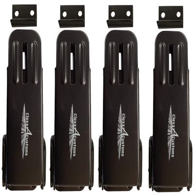 Class A Customs | Four (4) Pack of Black Non-Locking Fold Down Camper Latch and Catch | with Black Screws