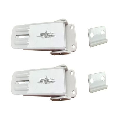 Class A Customs | Two (2) Pack of White Non-Locking Fold Down Camper Latch and Catch | with Screws