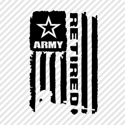 Edward and Co Sticker Distressed Army Retired Flag Decal United States Army Military for Car Truck Window Laptop Bumper US (Matte Black,3.5 inch x 5.5 inch )