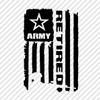 Edward and Co Sticker Distressed Army Retired Flag Decal United States Army Military for Car Truck Window Laptop Bumper US (Matte Black,3.5 inch x 5.5 inch ) view 1