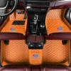 Custom Car Floor Mats for Truck Sedan CoupeSUV Van Waterproof Anti-Skid Luxury Leather Full Coverage Liner with Pocket FrontRear Mat/Set Orange view 1
