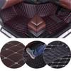 Custom Car Floor Mats for Truck Sedan CoupeSUV Van Waterproof Anti-Skid Luxury Leather Full Coverage Liner with Pocket FrontRear Mat/Set Orange view 3