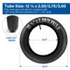 LotFancy 2Pcs 12-1/2" x 2.75" Inner Tube for Razor Dirt Rocket MX350 MX400, X-Treme X-560, Hyper HPR 350 Dirt Bike, 12-1/2 x 2-3/4 Inner Tube, Straight Valve view 2
