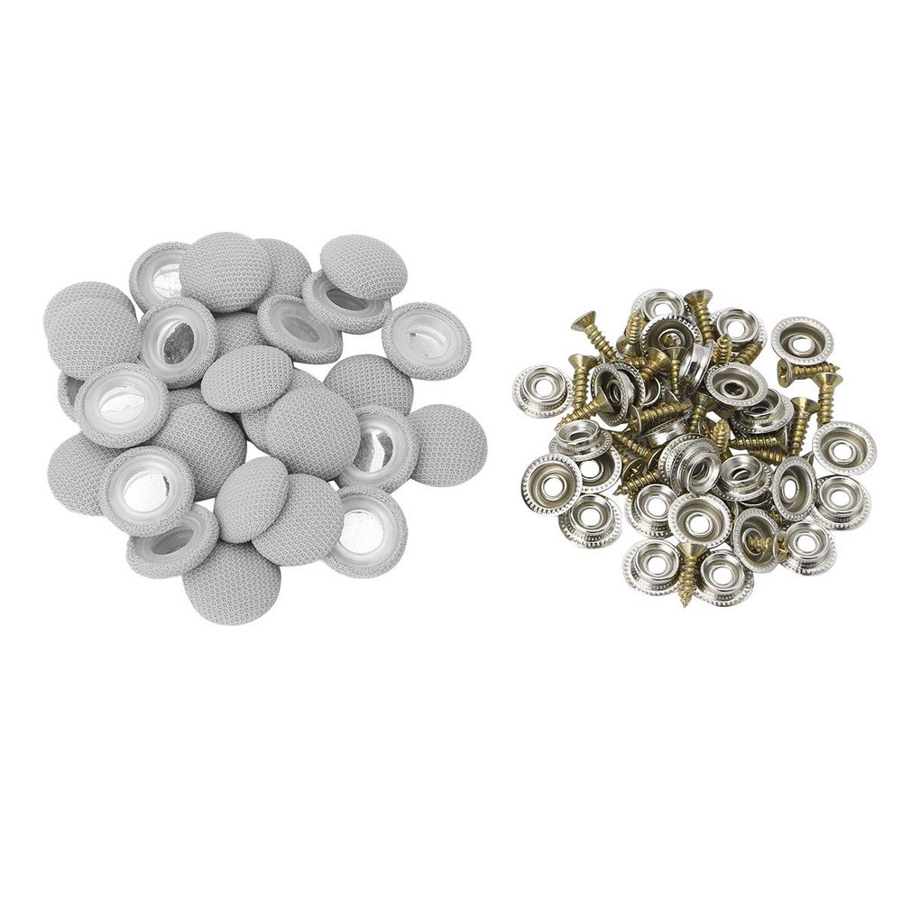 Alvivi 30Pcs Car Roof Headliner Repair Button Auto Roof Snaps Rivets Retainer for Car Roof Flannelette Fixed Fit All Cars Gray Type A