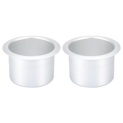 X AUTOHAUX 2pcs Aluminum Alloy Bottle Cup Drink Holder Insert Matte Silver Tone for Marine Boats RVs