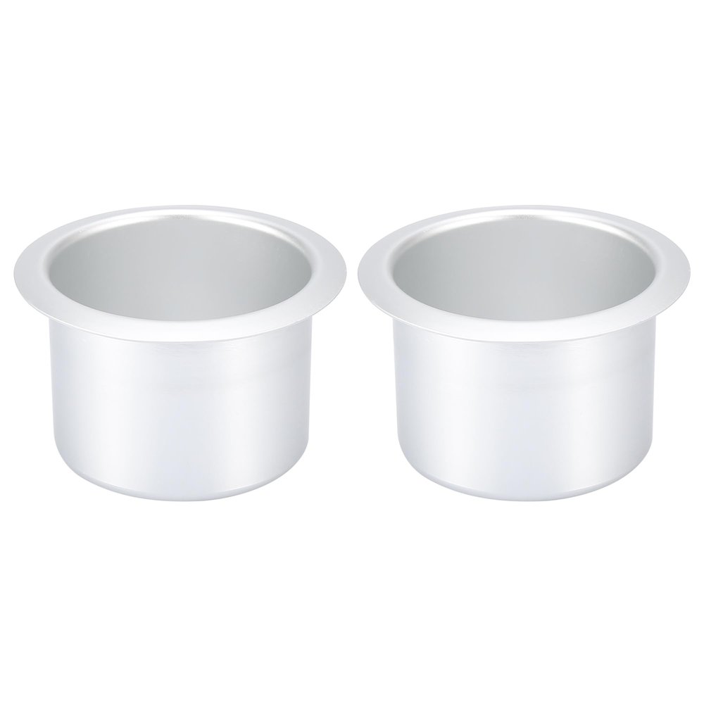 X AUTOHAUX 2pcs Aluminum Alloy Bottle Cup Drink Holder Insert Matte Silver Tone for Marine Boats RVs