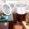 X AUTOHAUX 2pcs Aluminum Alloy Bottle Cup Drink Holder Insert Matte Silver Tone for Marine Boats RVs view 2