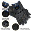 MGGMOKAY Mens Unlined Leather Driving Gloves,BlackBule,Large view 3