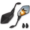 DKMOTORK 1505 Motorcycle Convex Rear View Side Mirrors with 10mm Bolt (Clockwise Thread) for ATV Scooter Cruiser Electric Bicycle Sportster Off-road Street Dirt Bike with 7/8 Handle Bar Black view 1
