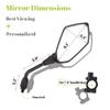 DKMOTORK 1505 Motorcycle Convex Rear View Side Mirrors with 10mm Bolt (Clockwise Thread) for ATV Scooter Cruiser Electric Bicycle Sportster Off-road Street Dirt Bike with 7/8 Handle Bar Black view 3