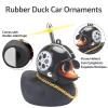 wonuu Rubber Duck Car Decorations Black Duck Car Dashboard Ornaments with Propeller Helmet (Black-Retro Movies) view 4