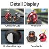 wonuu Rubber Duck Car Decorations Black Duck Car Dashboard Ornaments with Propeller Helmet (Black-Brilliant Red) view 2