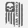 Sticker Skull Combat Veteran Flag Decal United States Army Military for Car Truck Window Laptop Bumper (Gray, 3.5" x 5.5") view 1