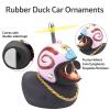 wonuu Rubber Duck Car Decorations Black Duck Car Dashboard Ornaments with Propeller Helmet (Black-Snail) view 4
