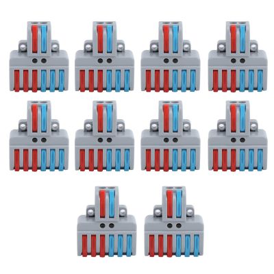 ABS Plastic Terminal Blocks Electric Cable Connectors 2 Inlet 6 Outlet Wiring Connectors for Splicing Blocks Electrical Connections Circuit Wiring Power Distribution, 10pcs