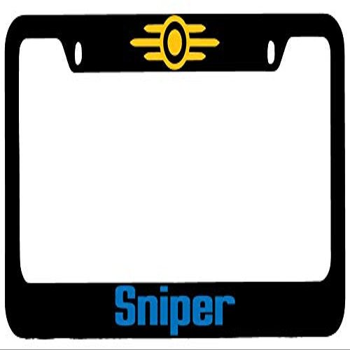 Dots Gifts Sniper Black Metal License Plate Frame DG