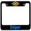 Dots Gifts Sniper Black Metal License Plate Frame DG view 1