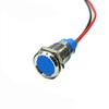 Metal Indicator Light, AC 6V Waterproof Panel Mount Signal Lamp 12mm, Car Boat Pilot Indicators with Wire 15cm 1pcs Blue view 1