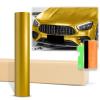 12"x60" (1FTx5FT) Gold High Gloss Glossy Vinyl Wrap Auto Car Sticker Decal Film Sheet Bubble Free Air Release Technology with Tool Kit view 1