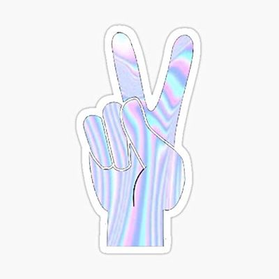 Holographic Peace Hand Sticker - Sticker - DIe Cut Vinyl - Bright Print Sticker