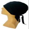 Black Bandana Head Wrap, Stretchy Cotton Motorcycle Helmet Liner Biker Skull Cap Do Rag Cycling Hat view 4