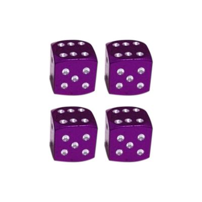 BARMI 4Pcs Dice Shape Car Motorcycle Wheel Tyre Air Valve Stem Anti-dust Cover Caps,Perfect Bike Accessories Purple
