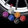 BARMI 4Pcs Dice Shape Car Motorcycle Wheel Tyre Air Valve Stem Anti-dust Cover Caps,Perfect Bike Accessories Purple view 3