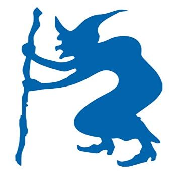 Sorcerer Witch Wizard y1243 Vinyl Sticker Decals (Pack of 2) for Car Window Laptop Phone Tablet (12" x 7.6", Blue)