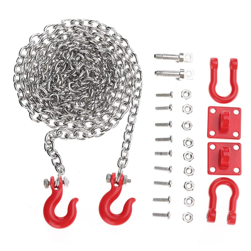 Yosoo Health Gear RC Chains, RC Trailer 1/10 Scale, RC Crawler Accessories, RC Tow Hooks Set, Trailer for RC Crawler Parts, U Shaped Tow Hook Trailer Chain Assemble Parts for RC Climbing