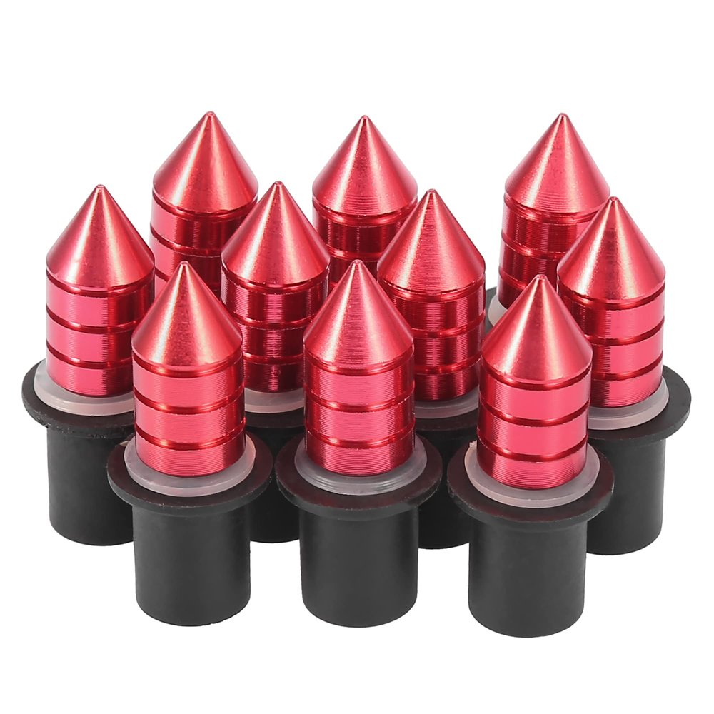 F FIERCE CYCLE 10pcs 5mm Motorcycle CNC Aluminum Alloy Windshield Bolts Screw Nuts Red